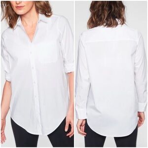 Athleta Long & Lean Passage Shirt White Button Up Tunic   #405691.    17